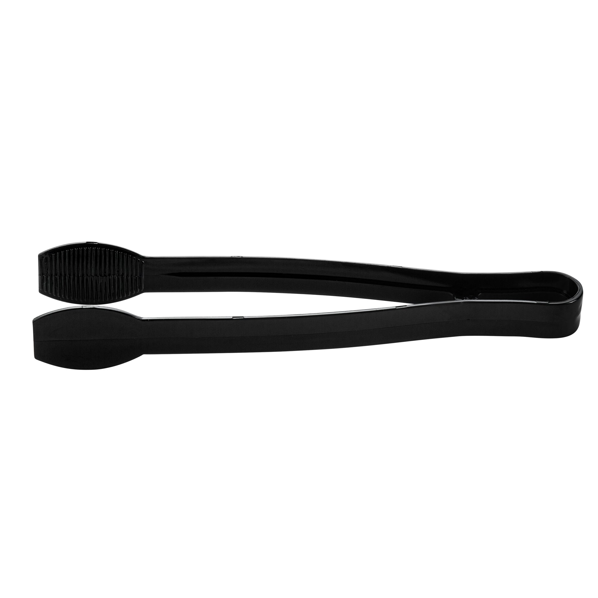 Cater Tek Black Plastic Tongs - Ridged - 9" - 10 count box