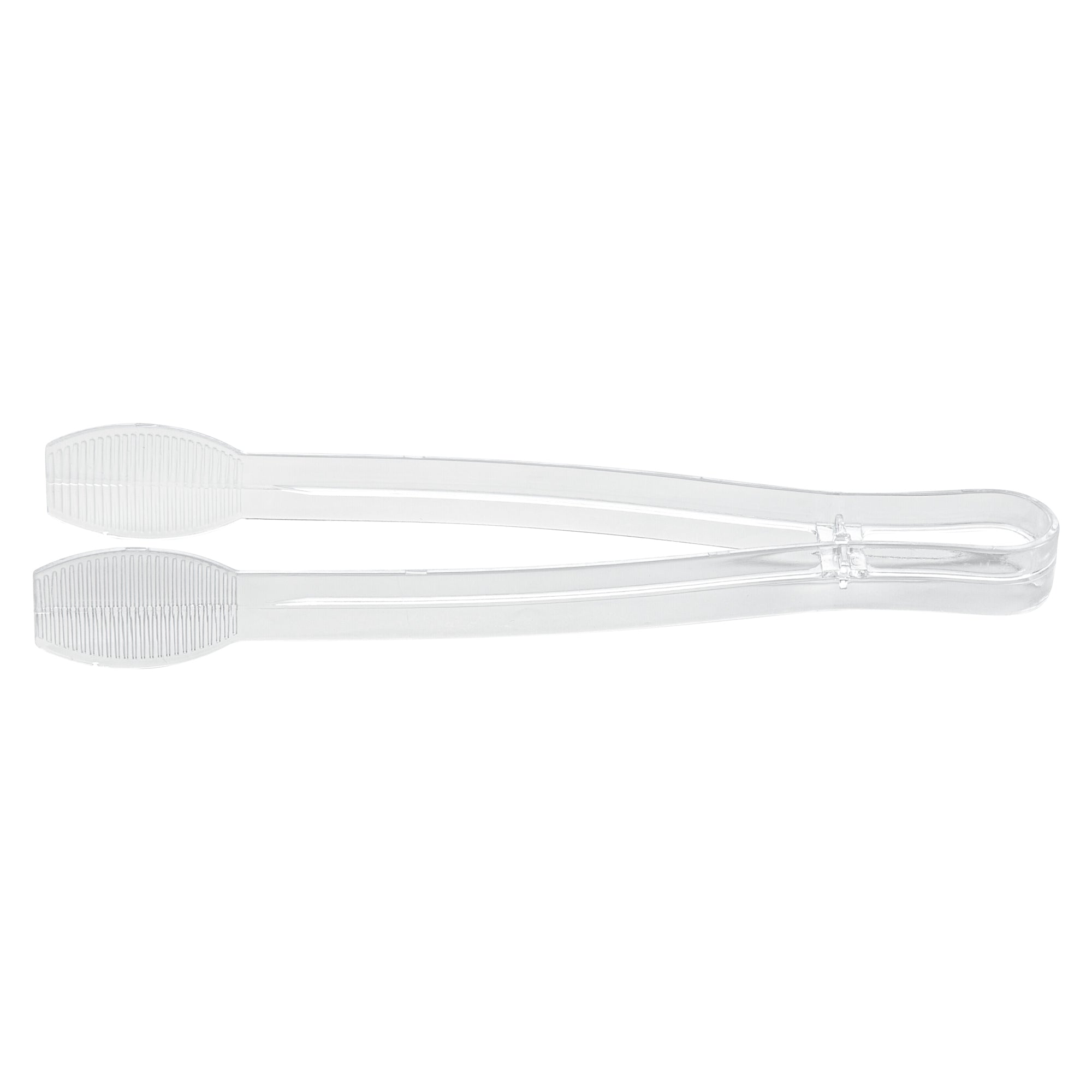 Cater Tek Clear Plastic Tongs - Ridged - 9" - 10 count box