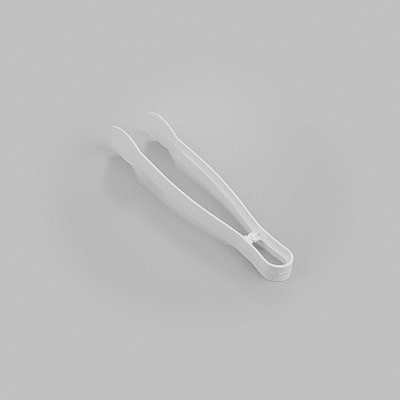 Cater Tek White Plastic Tongs - Ridged - 9" - 100 count box