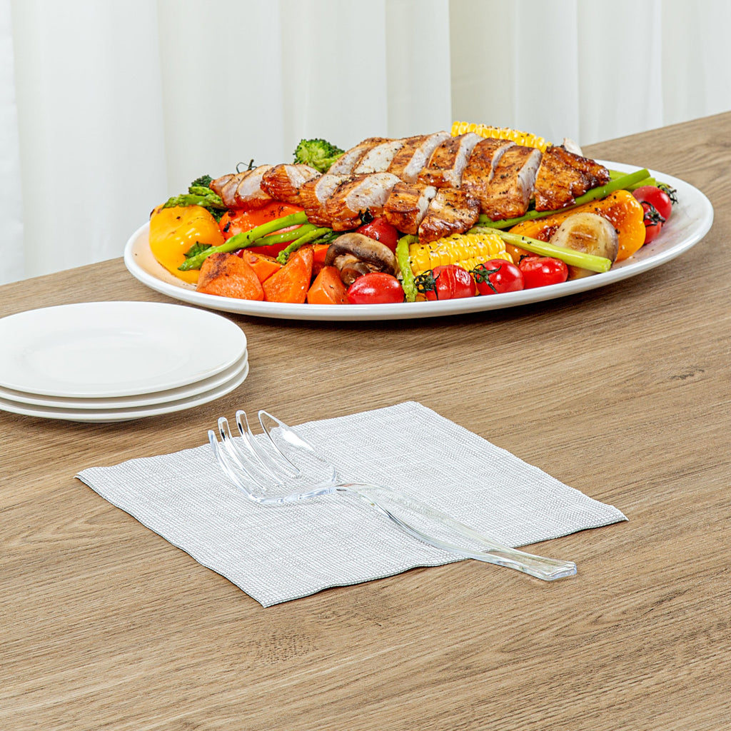 Cater Tek Clear Plastic Serving Fork - 8 1/2" - 10 count box