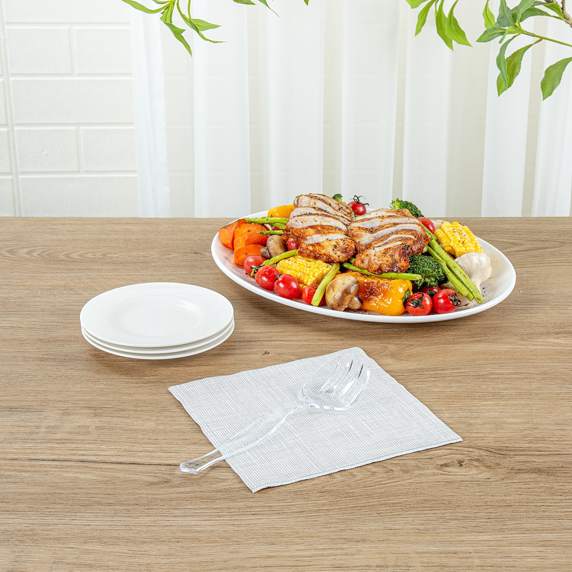Cater Tek Clear Plastic Serving Fork - 8 1/2" - 100 count box