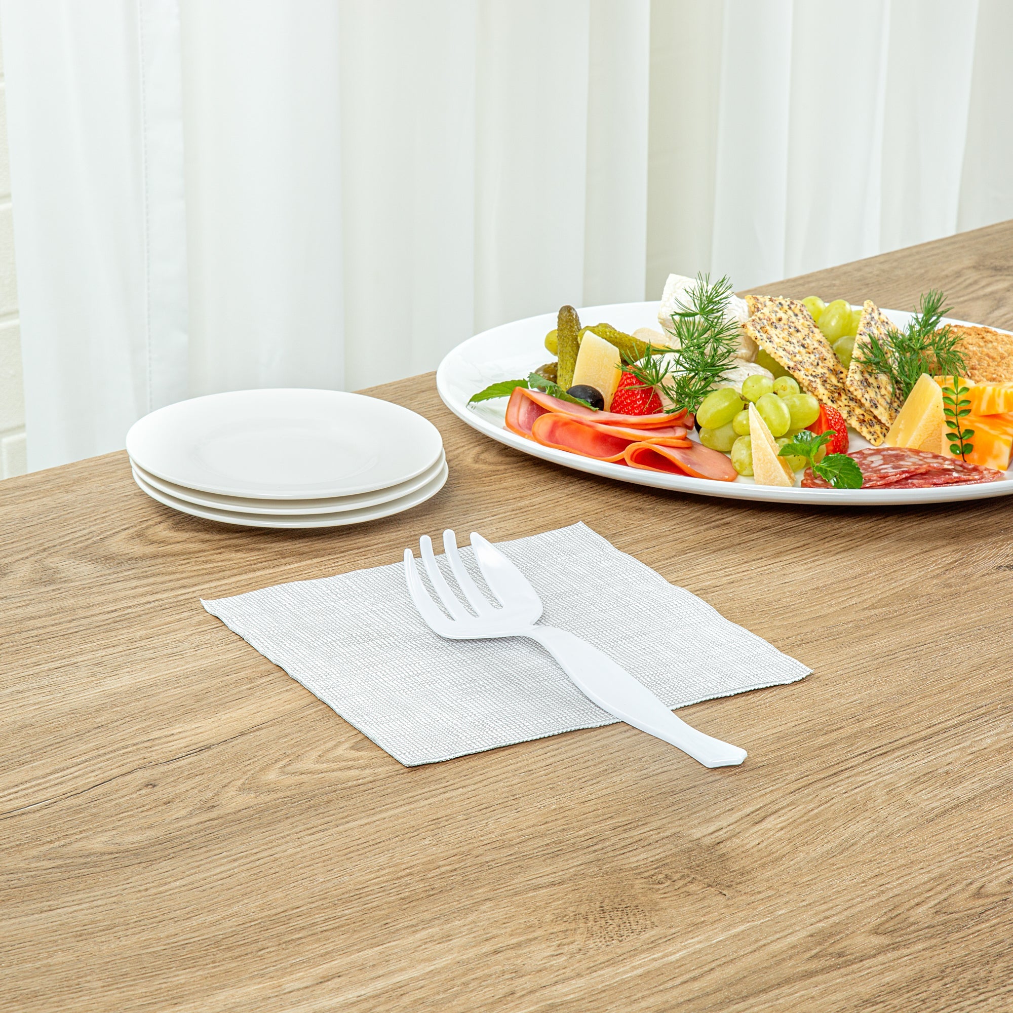 Cater Tek White Plastic Serving Fork - 8 1/2" - 100 count box