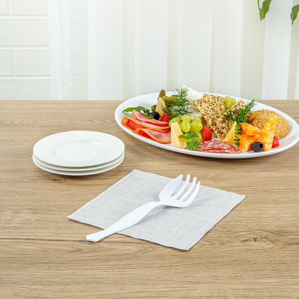 Cater Tek White Plastic Serving Fork - 8 1/2" - 100 count box