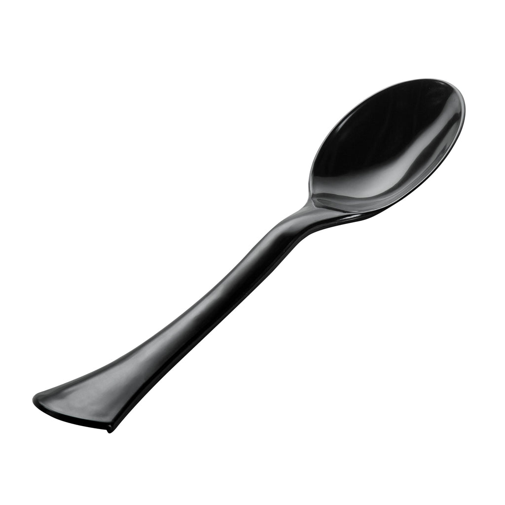 Cater Tek Black Plastic Serving Spoon - 9 3/4" - 10 count box