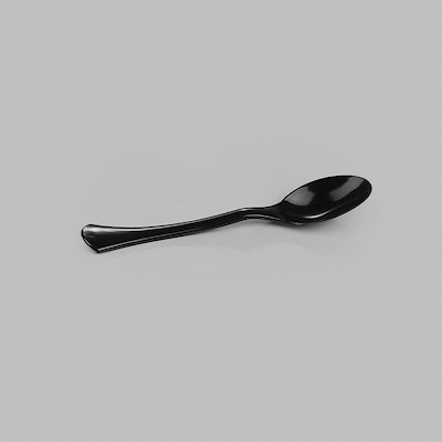 Cater Tek Black Plastic Serving Spoon - 9 3/4" - 100 count box