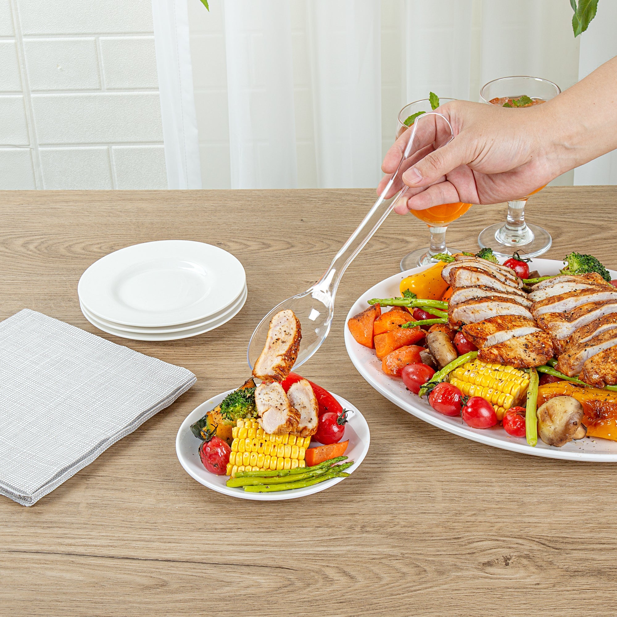 Cater Tek Clear Plastic Serving Spoon - 9 3/4" - 100 count box