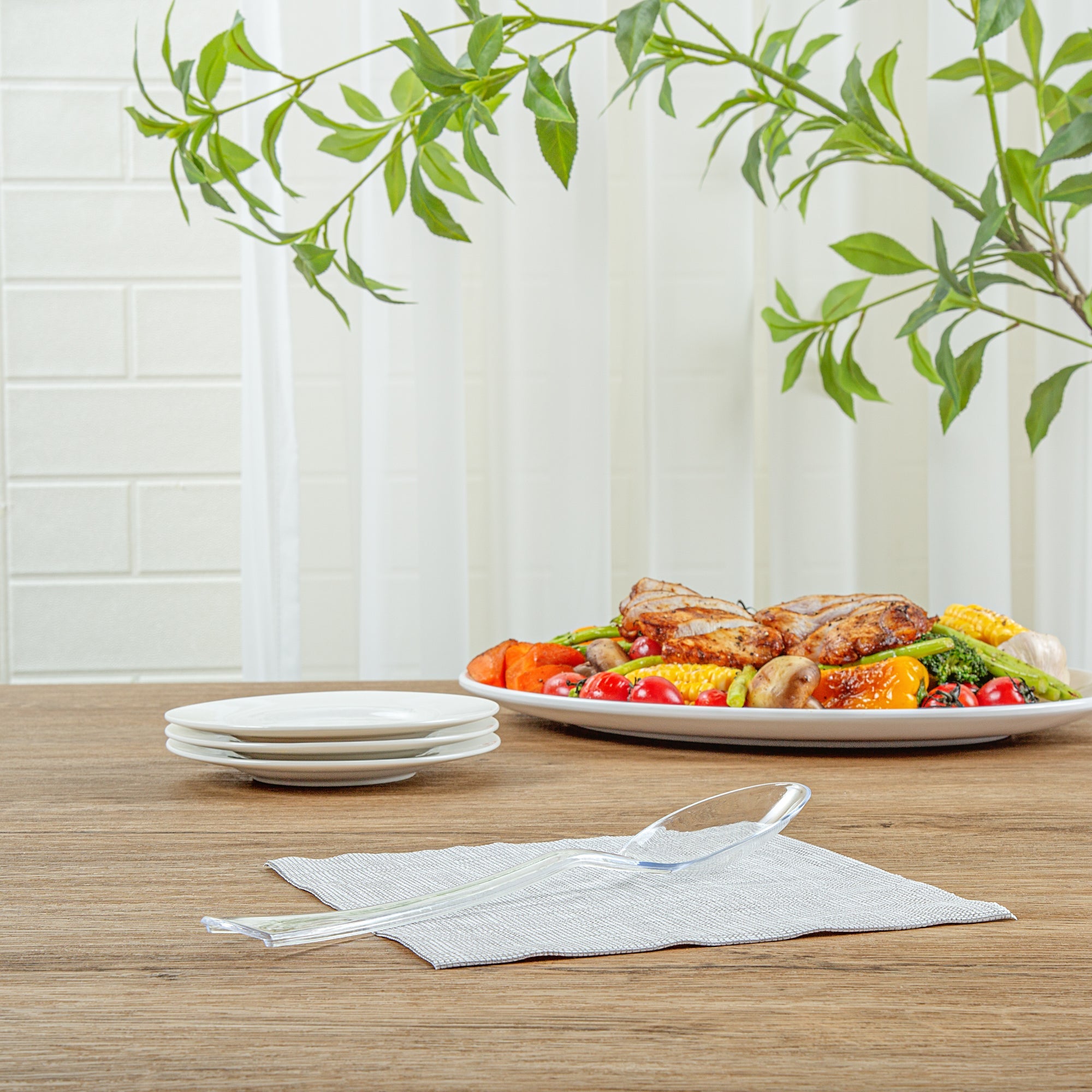 Cater Tek Clear Plastic Serving Spoon - 9 3/4" - 100 count box