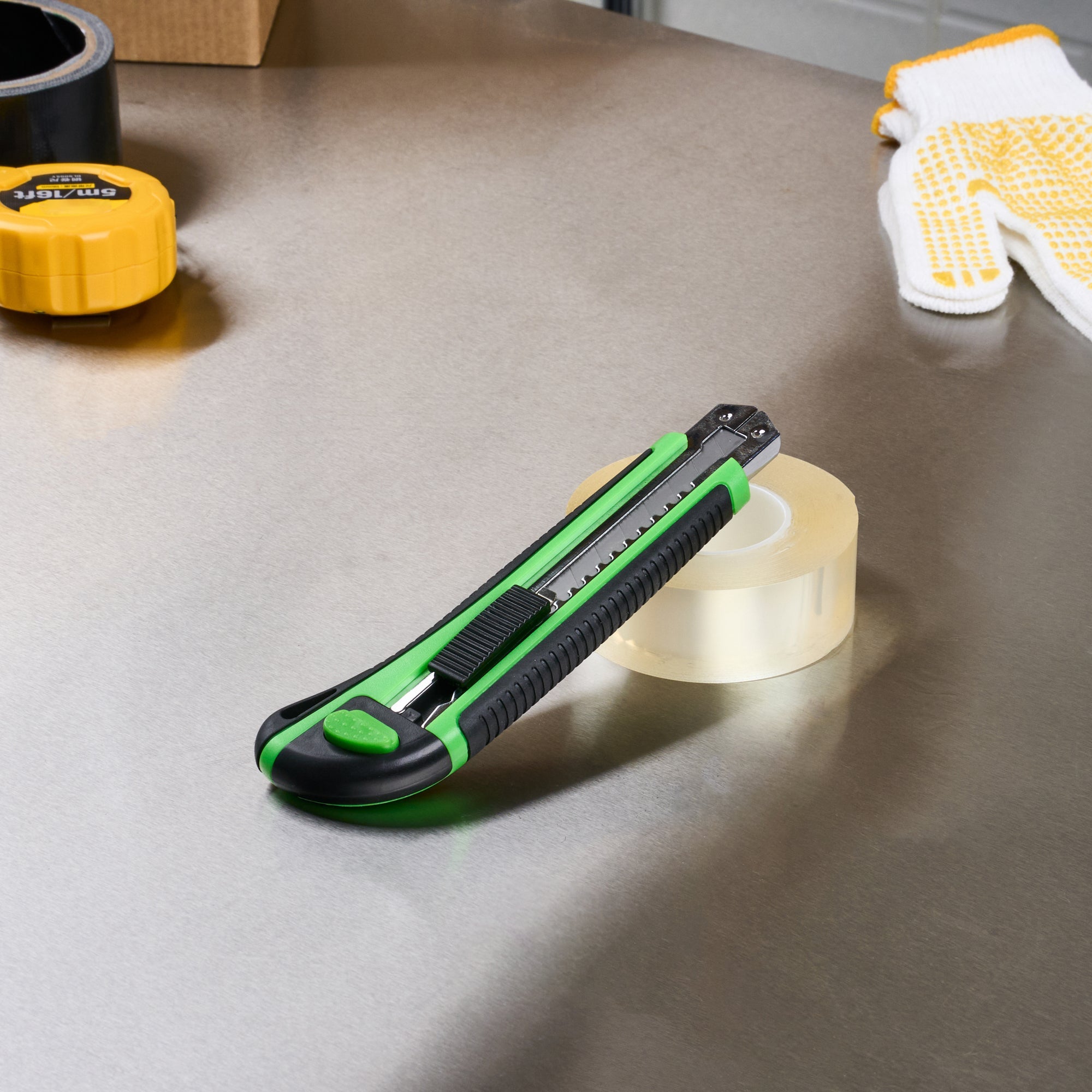 Handy Tek Green Snap Off Blade Knife - Anti-Slip Handle - 6 3/4" - 12 count box