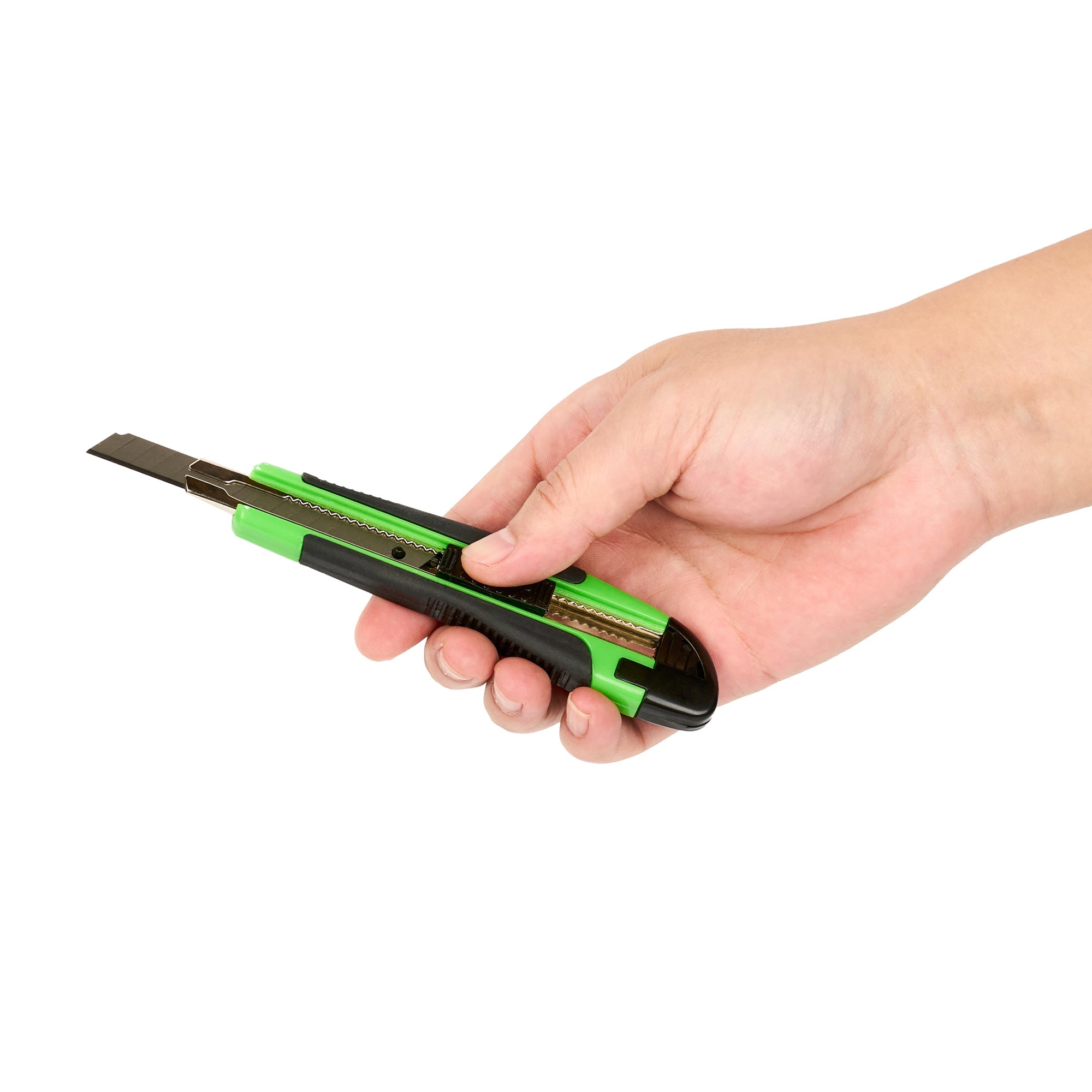 Handy Tek Green Snap Off Blade Knife - Anti-Slip Handle - 5 1/4" - 12 count box