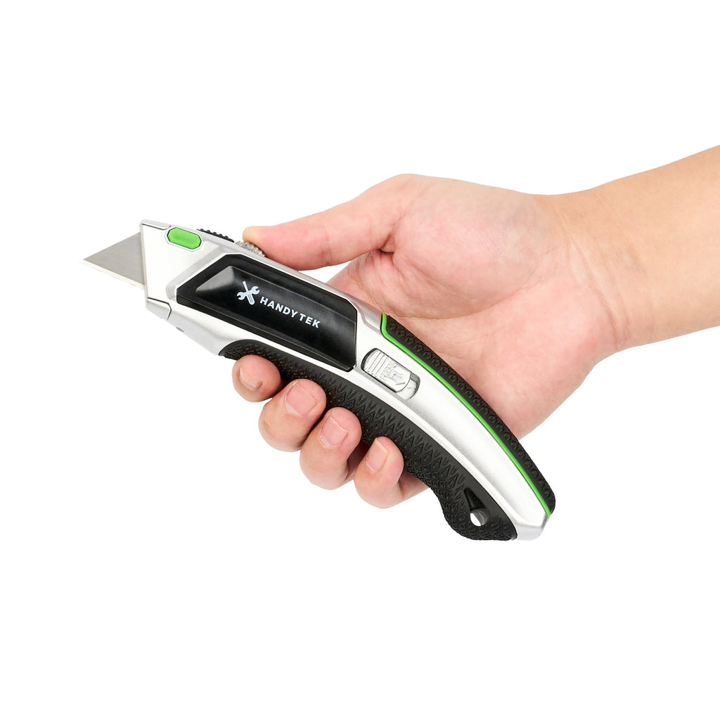Handy Tek Silver Auto-Loading Utility Knife - Quick Change, Heavy Duty - 7" - 1 count box