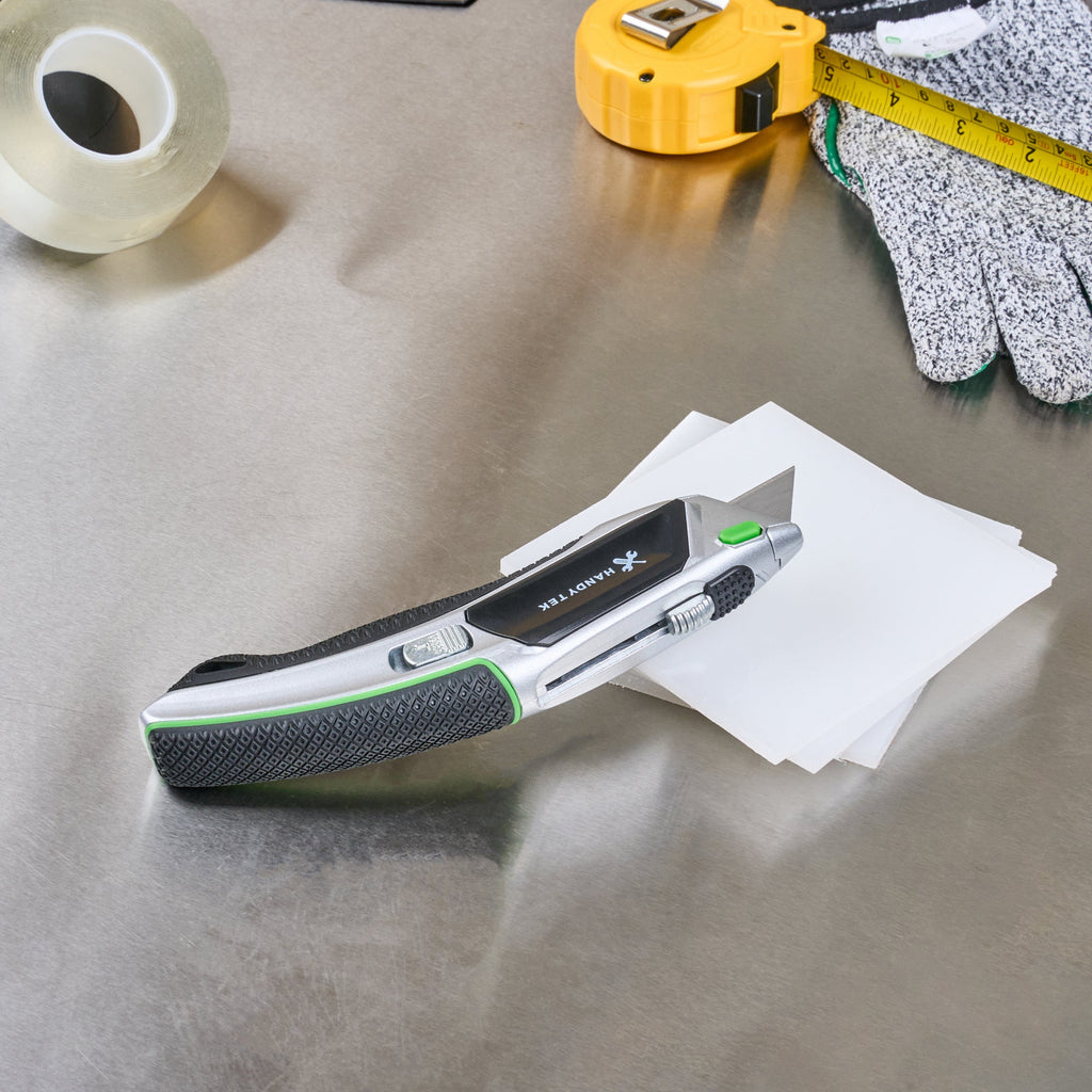 Handy Tek Silver Auto-Loading Utility Knife - Quick Change, Heavy Duty - 7" - 6 count box
