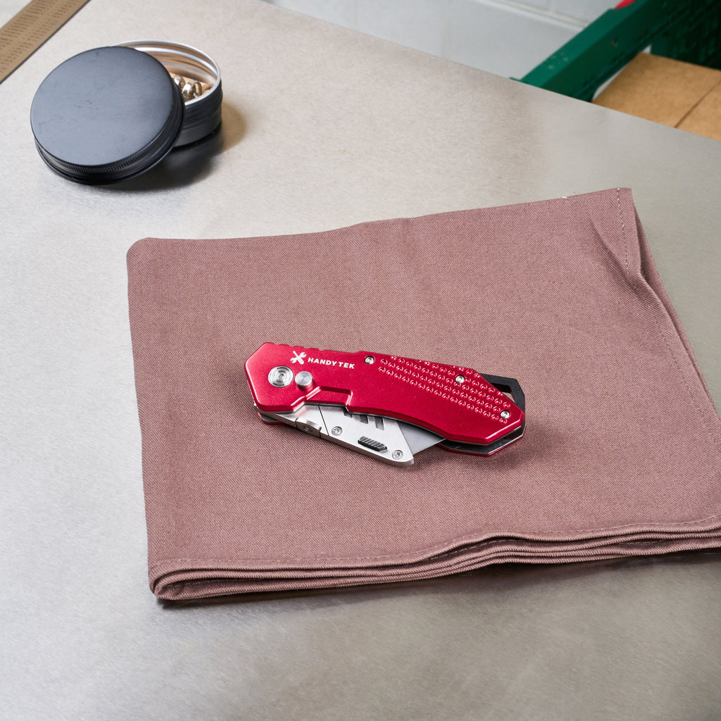 Handy Tek Red Folding Utility Knife - Quick Change, Lock Back, Heavy Duty - 6 3/4" - 1 count box