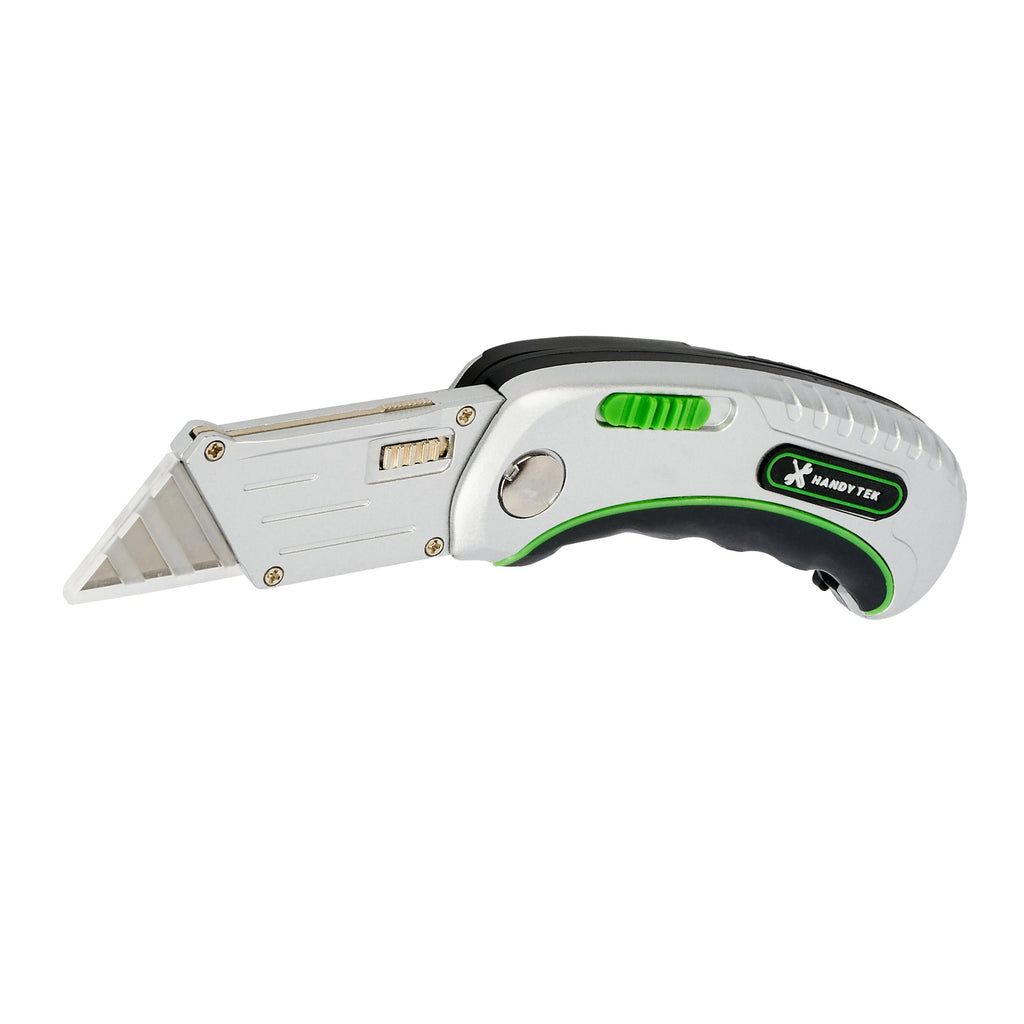 Handy Tek Silver Folding Utility Knife - Quick Change, Lock Back, Heavy Duty - 6 1/2" - 1 count box