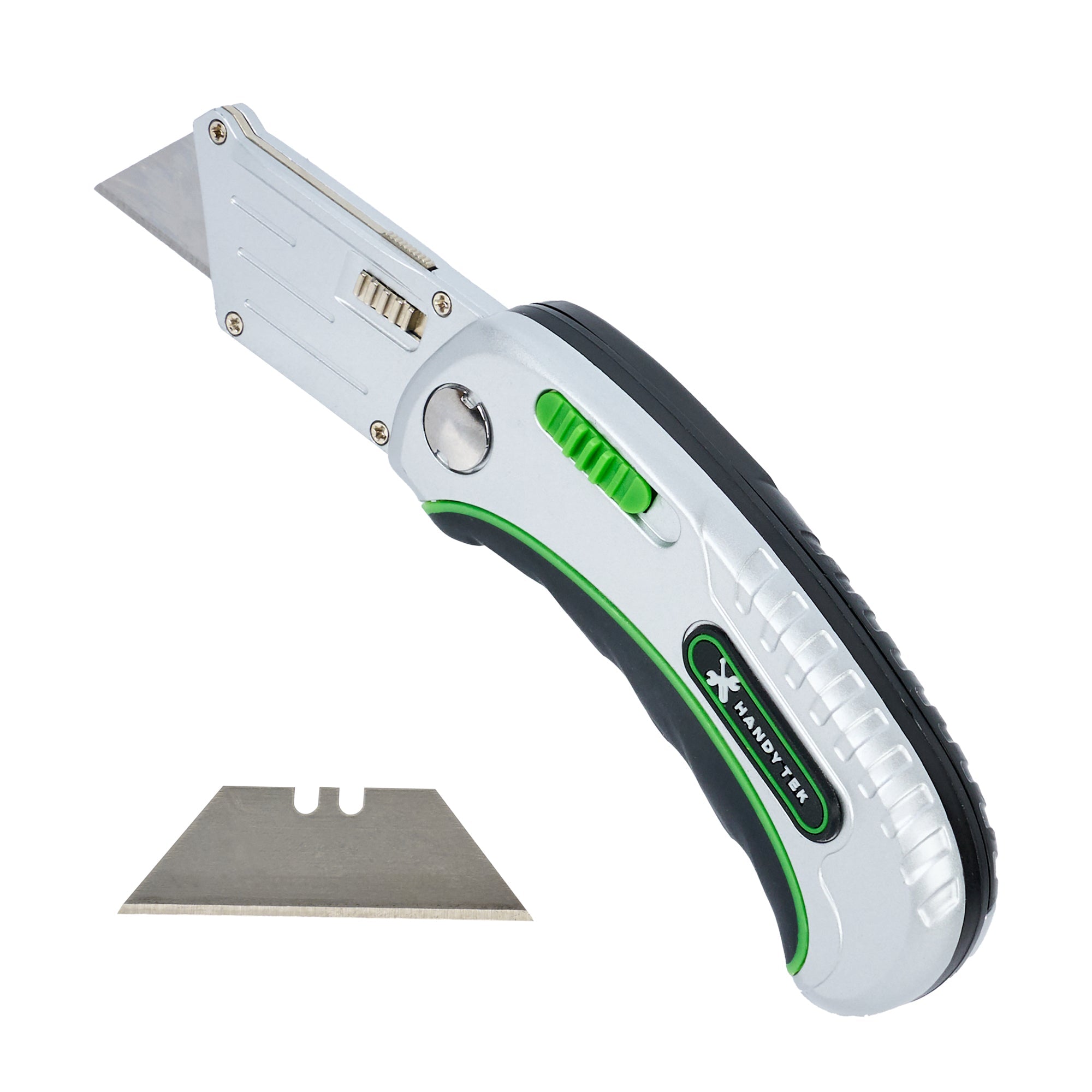 Handy Tek Silver Folding Utility Knife - Quick Change, Lock Back, Heavy Duty - 6 1/2" - 1 count box