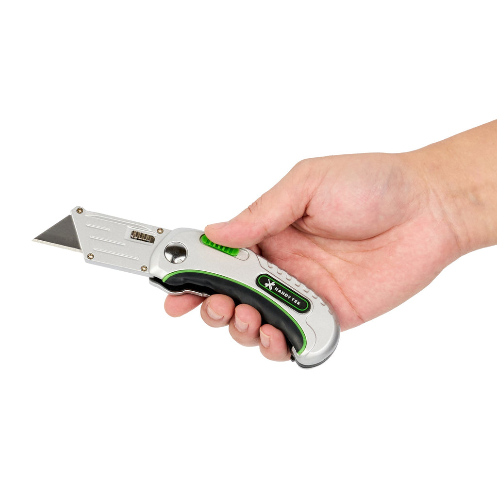 Handy Tek Silver Folding Utility Knife - Quick Change, Lock Back, Heavy Duty - 6 1/2" - 1 count box
