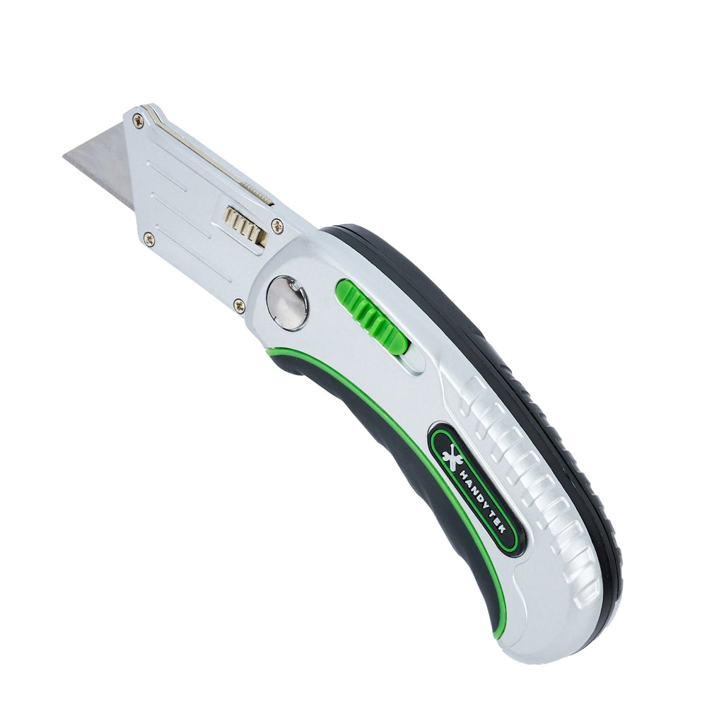 Handy Tek Silver Folding Utility Knife - Quick Change, Lock Back, Heavy Duty - 6 1/2" - 1 count box