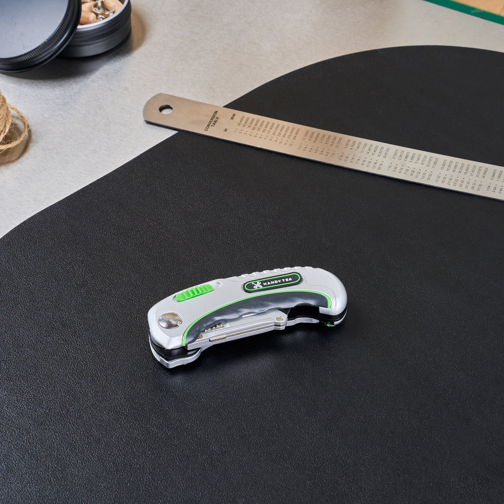 Handy Tek Silver Folding Utility Knife - Quick Change, Lock Back, Heavy Duty - 6 1/2" - 1 count box