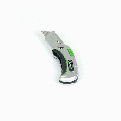 Handy Tek Silver Folding Utility Knife - Quick Change, Lock Back, Heavy Duty - 6 1/2" - 6 count box