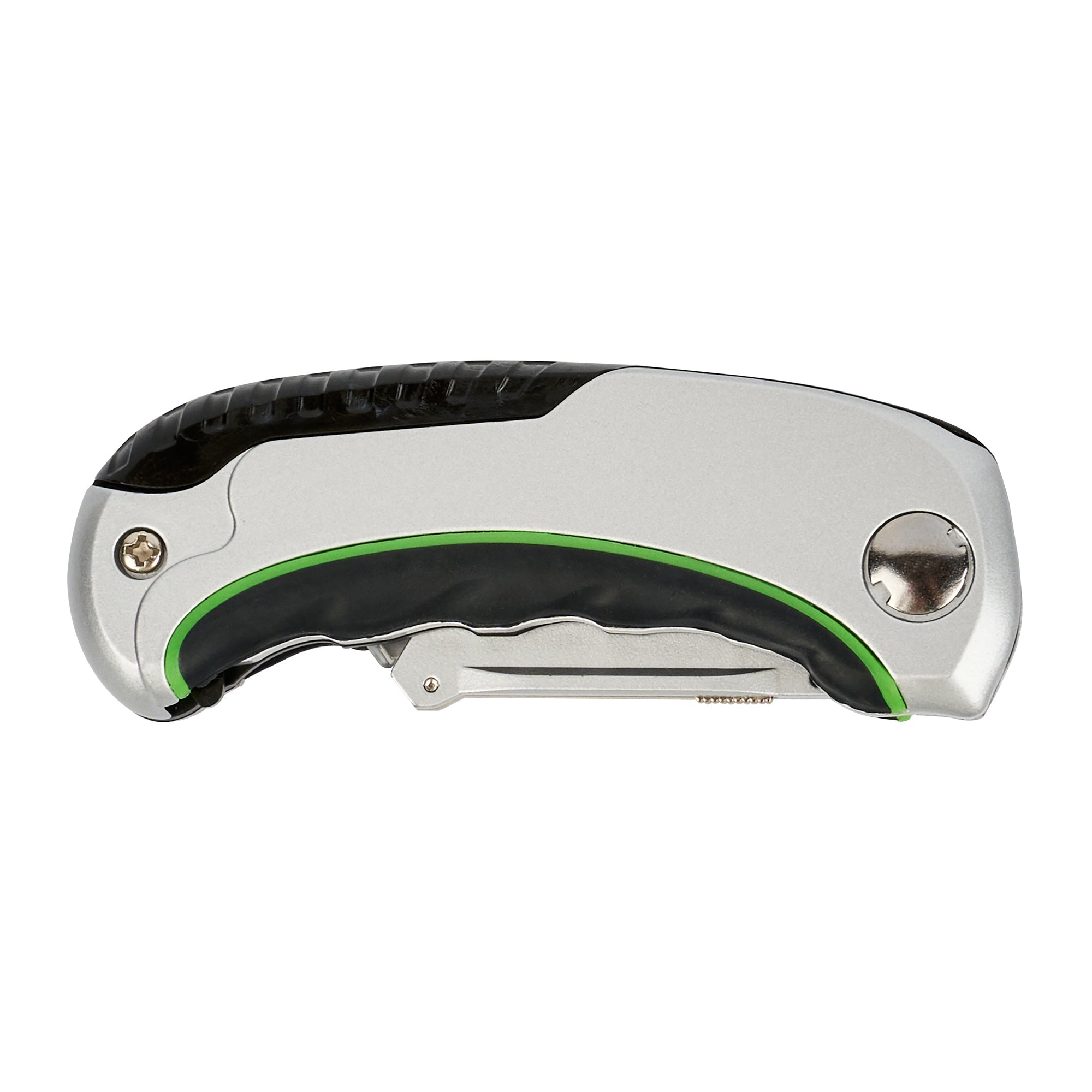 Handy Tek Silver Folding Utility Knife - Quick Change, Lock Back, Heavy Duty - 6 1/2" - 6 count box