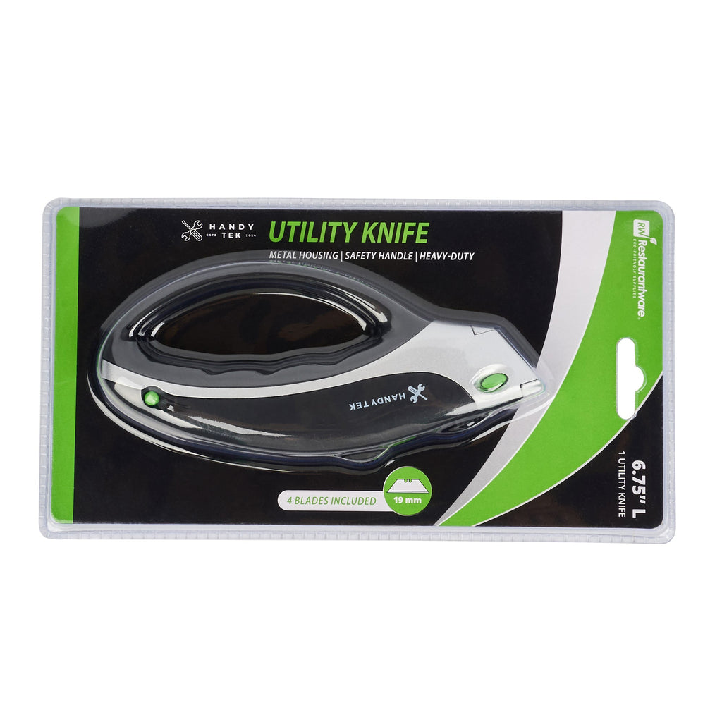 Handy Tek Black Safety Utility Knife - Quick Change, Heavy Duty - 6 3/4" - 1 count box