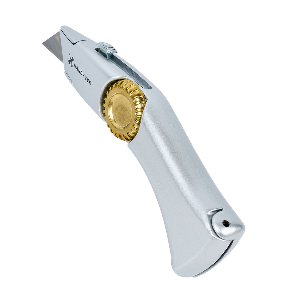 Handy Tek Silver Utility Knife - with Blade Lock Wheel, Quick Change, Heavy Duty - 7" - 1 count box