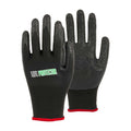Life Protector Black Nylon Small Work Gloves - with Crinkle Latex Palm Coating - Pair - 1 count box