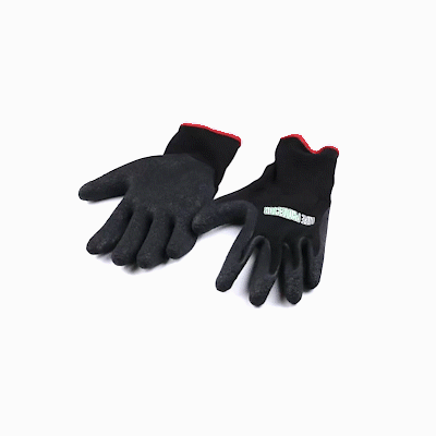 Life Protector Black Nylon Small Work Gloves - with Crinkle Latex Palm Coating - Pair - 1 count box