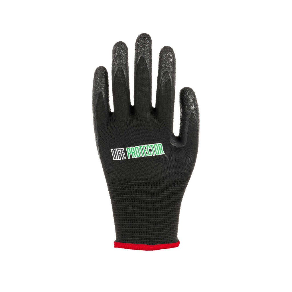Life Protector Black Nylon Small Work Gloves - with Crinkle Latex Palm Coating - Pair - 1 count box