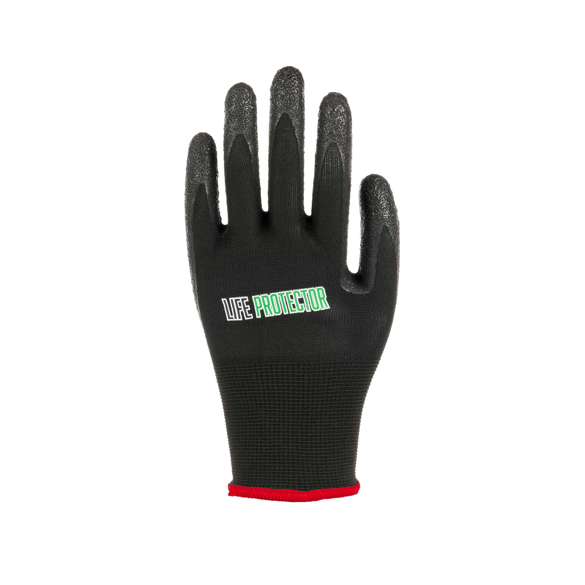 Life Protector Black Nylon Small Work Gloves - with Crinkle Latex Palm Coating - Pair - 1 count box