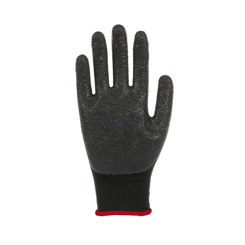 Life Protector Black Nylon Small Work Gloves - with Crinkle Latex Palm Coating - Pair - 1 count box