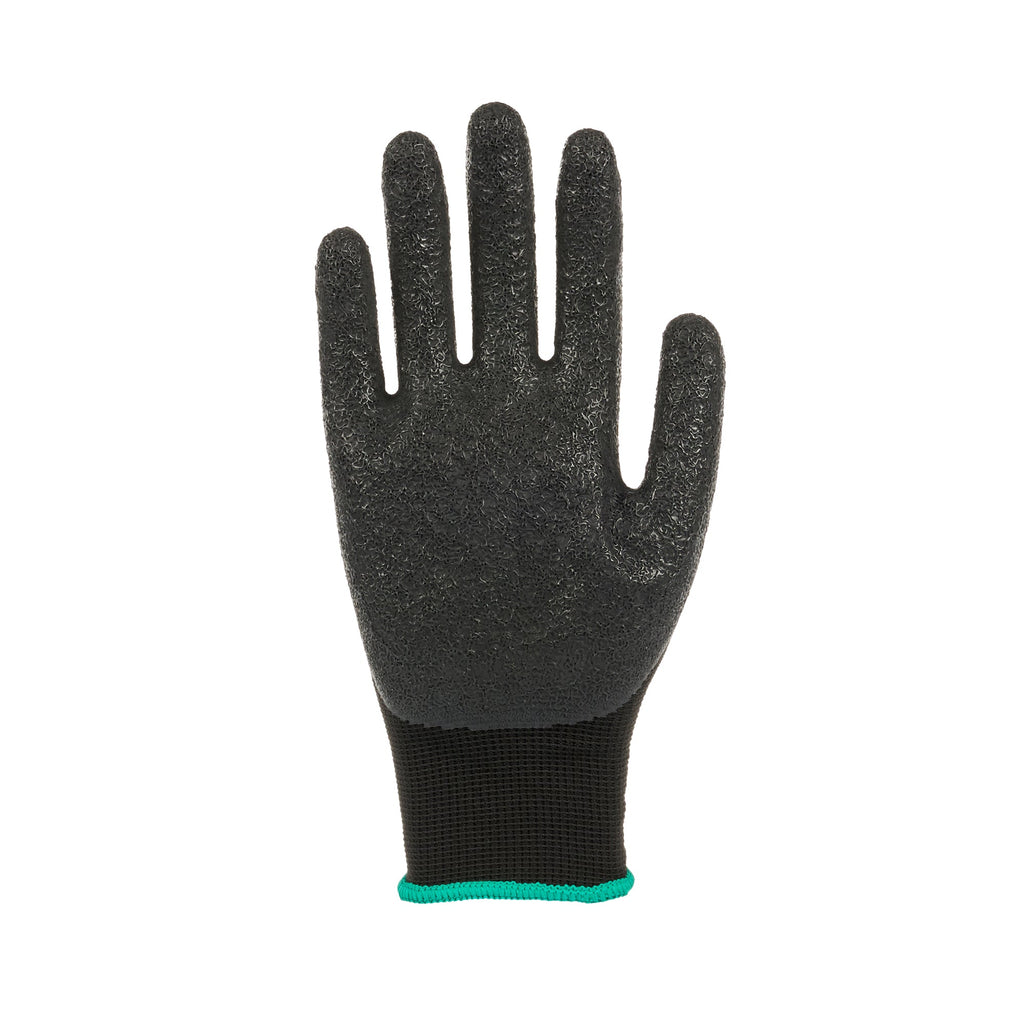 Life Protector Black Nylon Medium Work Gloves - with Crinkle Latex Palm Coating - Pair - 1 count box