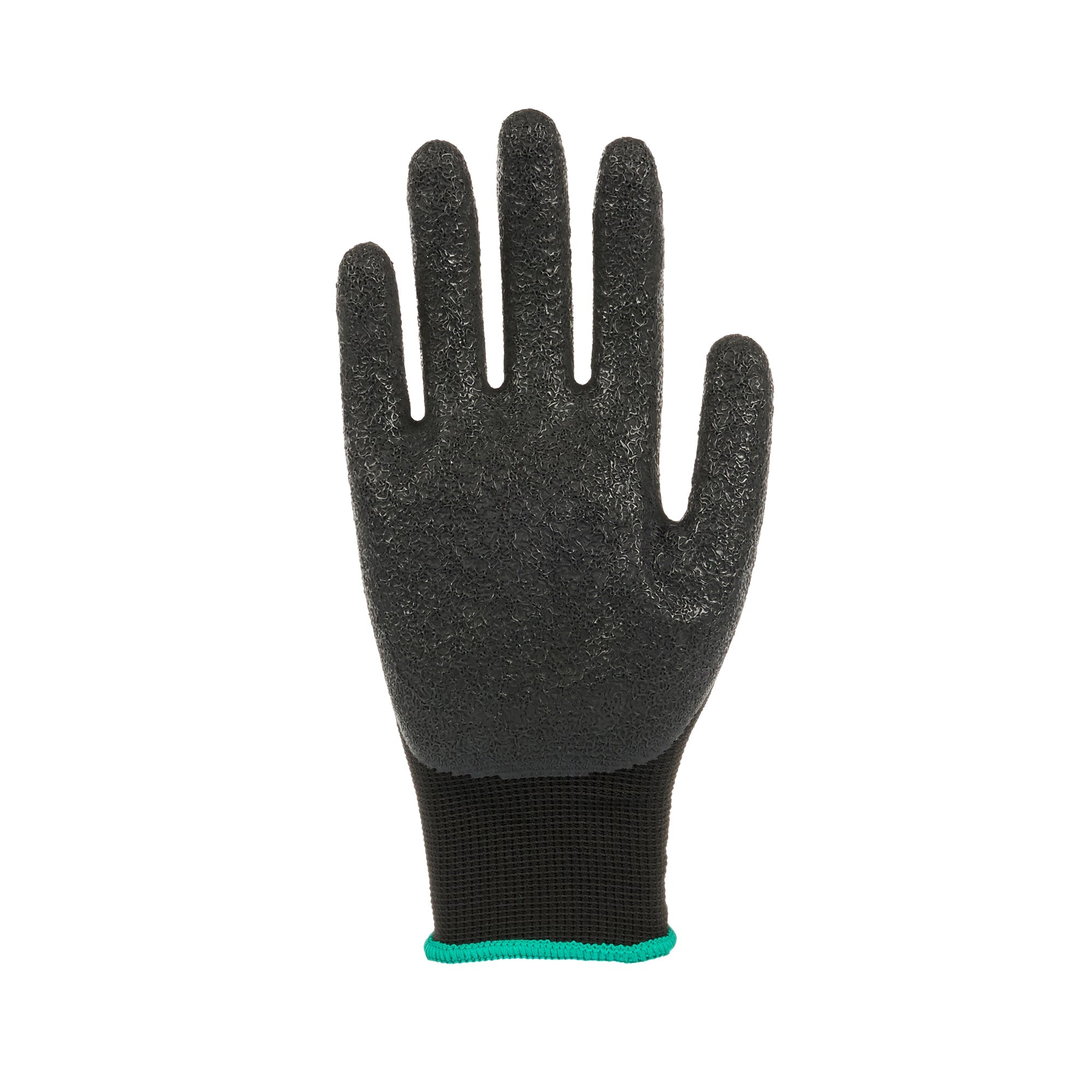 Life Protector Black Nylon Medium Work Gloves - with Crinkle Latex Palm Coating - Pair - 1 count box