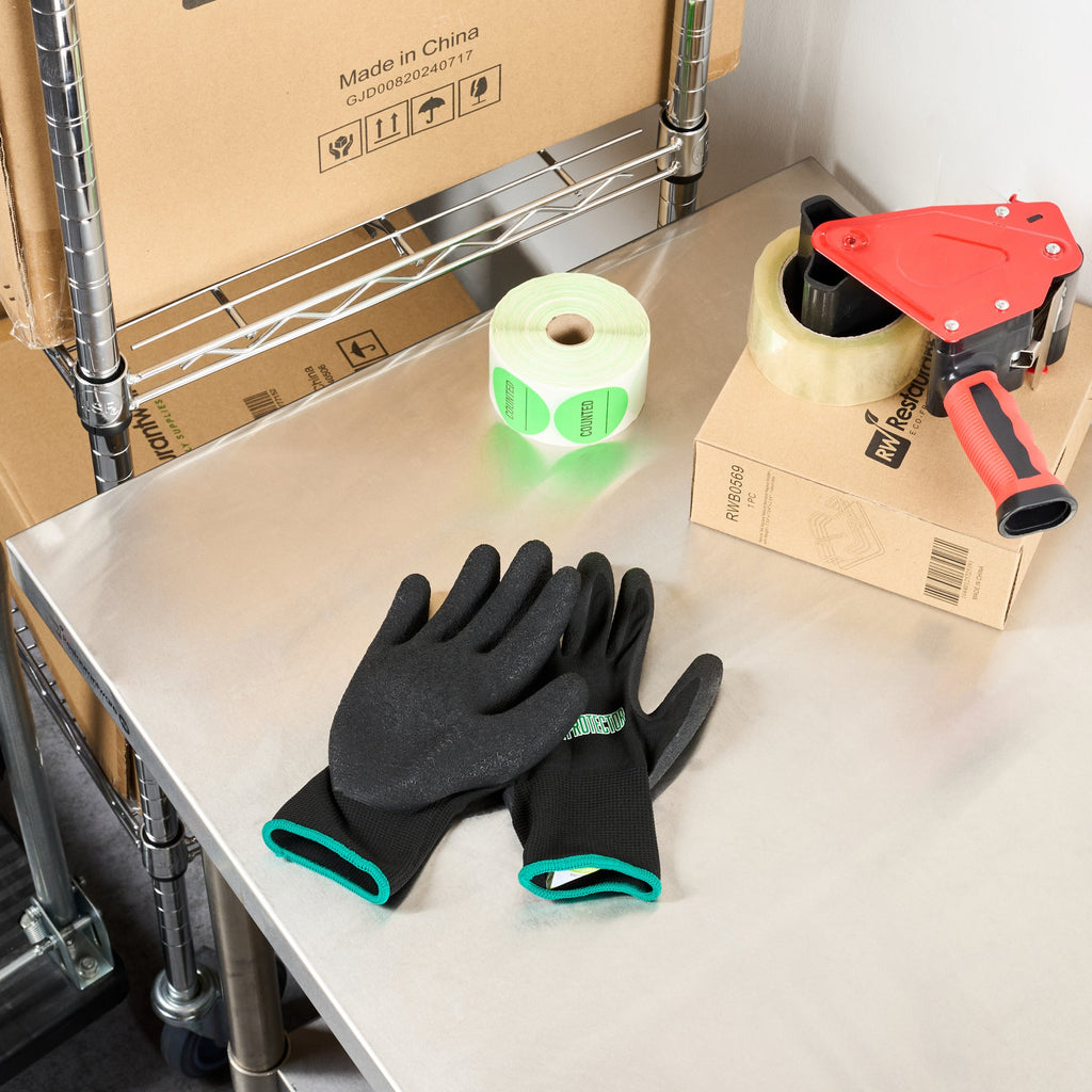Life Protector Black Nylon Medium Work Gloves - with Crinkle Latex Palm Coating - Pair - 1 count box