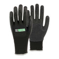 Life Protector Black Nylon Extra Large Work Gloves - with Crinkle Latex Palm Coating - Pair - 1 count box