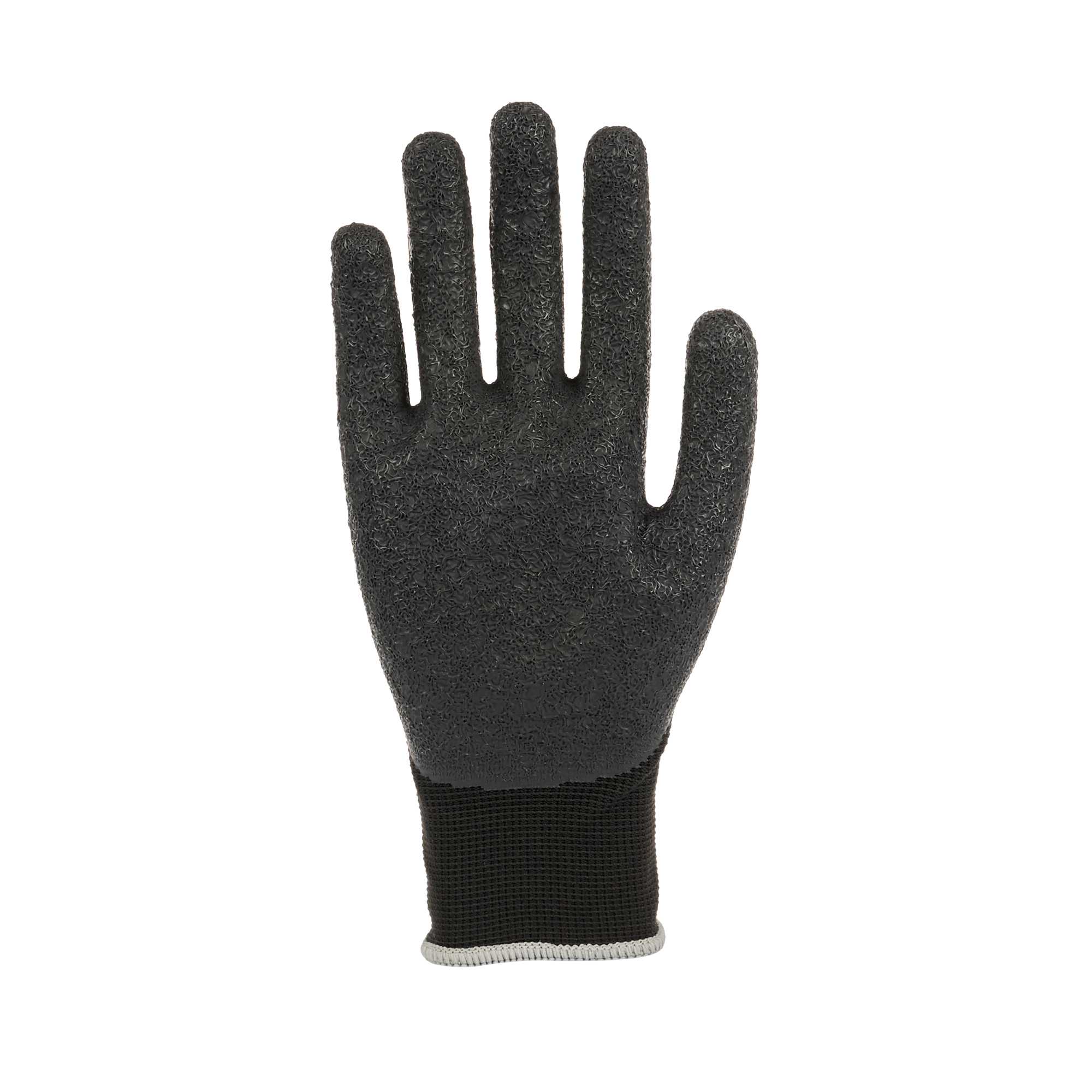 Life Protector Black Nylon Extra Large Work Gloves - with Crinkle Latex Palm Coating - Pair - 1 count box