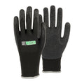Life Protector Black Nylon Extra Large Work Gloves - with Crinkle Latex Palm Coating - Pair - 10 count box
