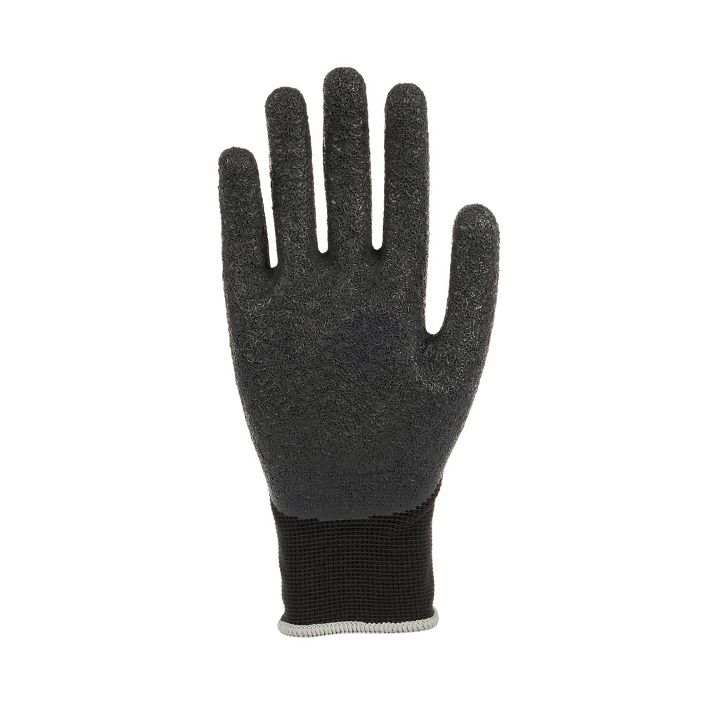 Life Protector Black Nylon Extra Large Work Gloves - with Crinkle Latex Palm Coating - Pair - 10 count box