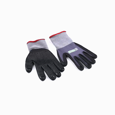 Life Protector Gray Nylon / Spandex Small Work Gloves - with Ultra-Thin Foam Nitrile Palm Coating and Dots - Pair - 1 count box