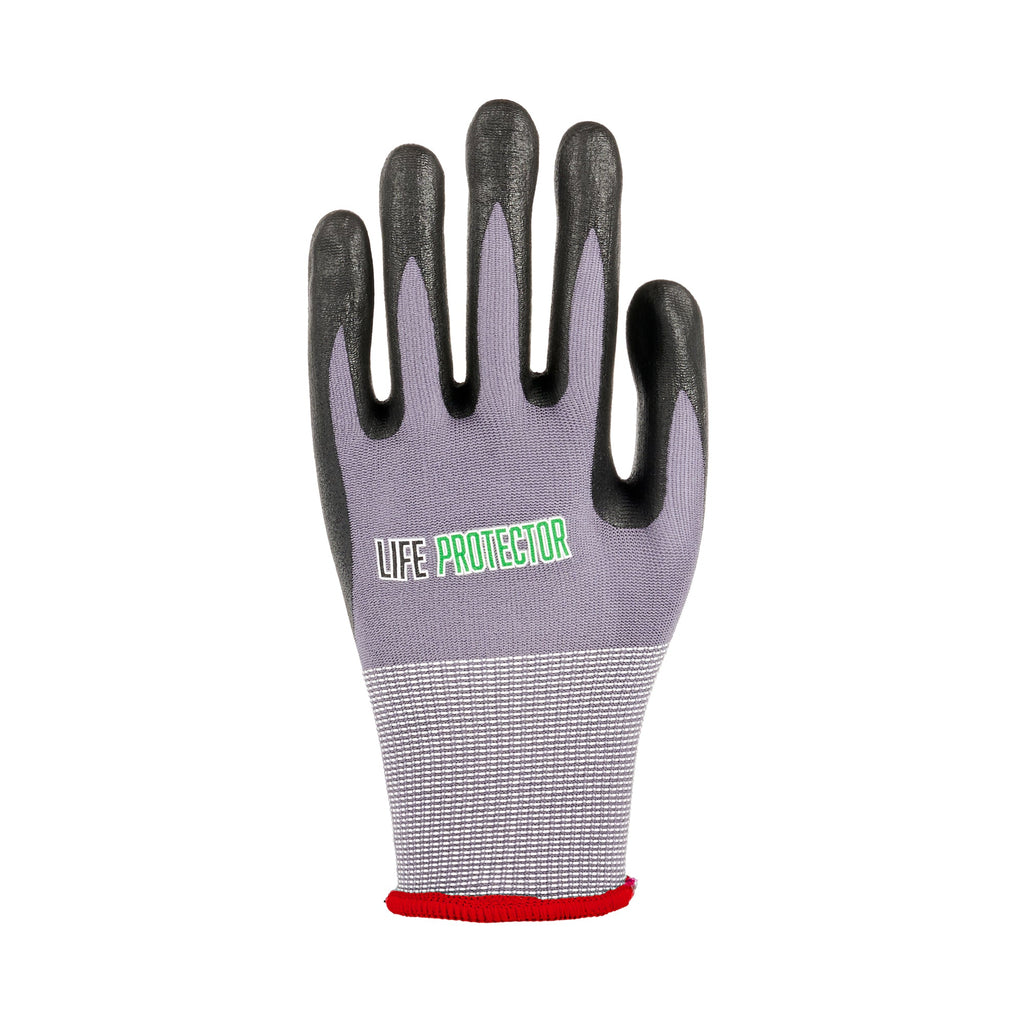 Life Protector Gray Nylon / Spandex Small Work Gloves - with Ultra-Thin Foam Nitrile Palm Coating and Dots - Pair - 10 count box