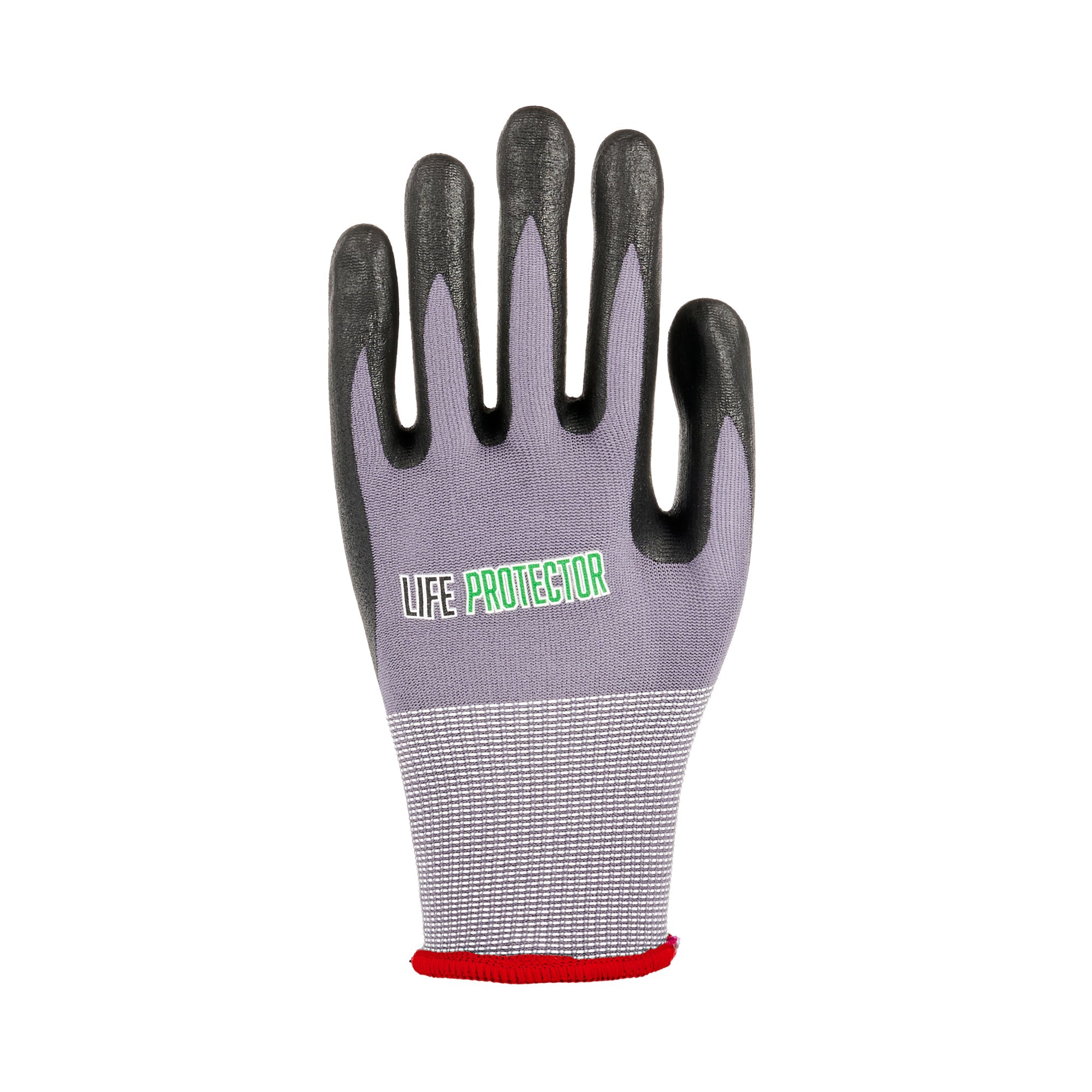 Life Protector Gray Nylon / Spandex Small Work Gloves - with Ultra-Thin Foam Nitrile Palm Coating and Dots - Pair - 10 count box