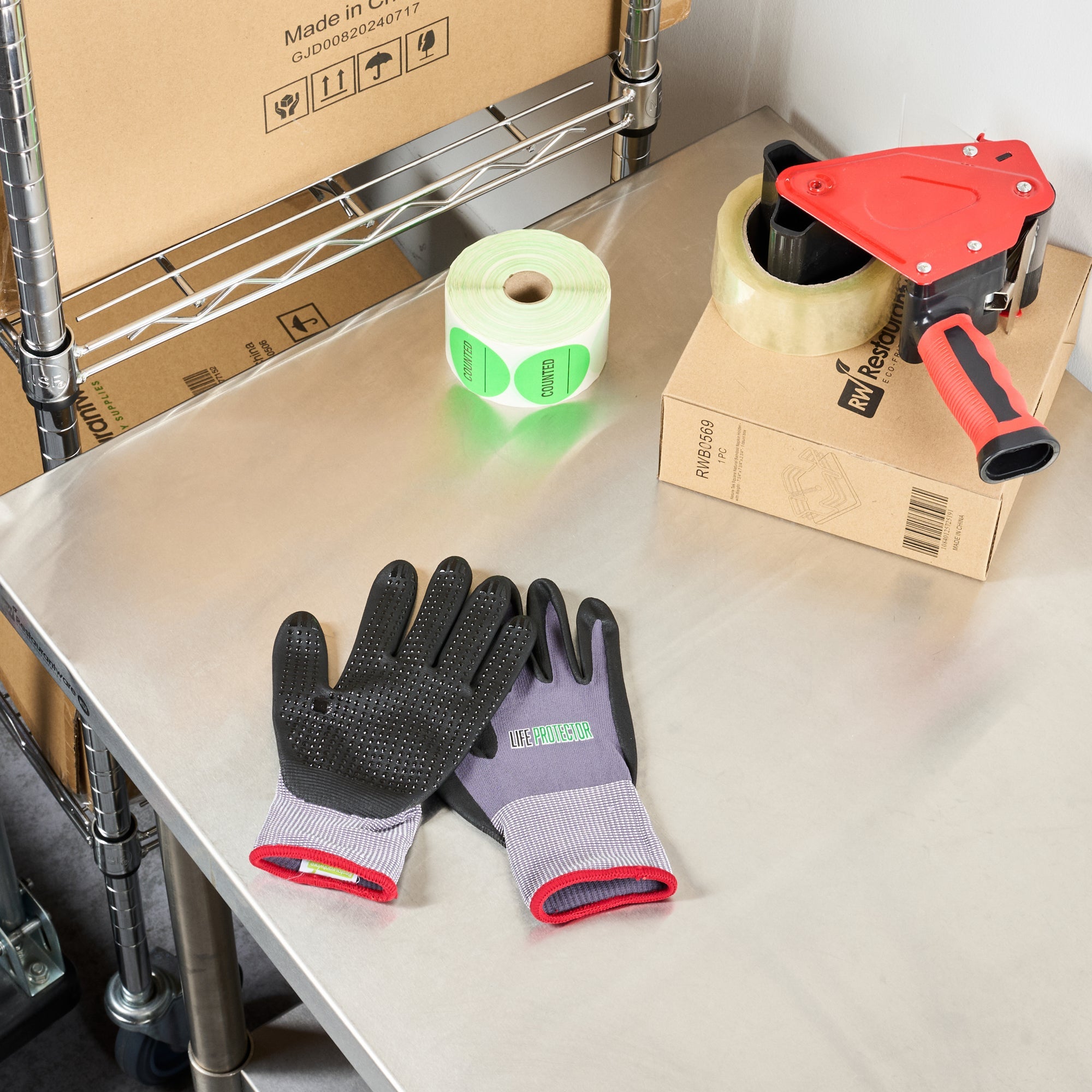 Life Protector Gray Nylon / Spandex Small Work Gloves - with Ultra-Thin Foam Nitrile Palm Coating and Dots - Pair - 10 count box