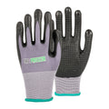 Life Protector Gray Nylon / Spandex Medium Work Gloves - with Ultra-Thin Foam Nitrile Palm Coating and Dots - Pair - 10 count box