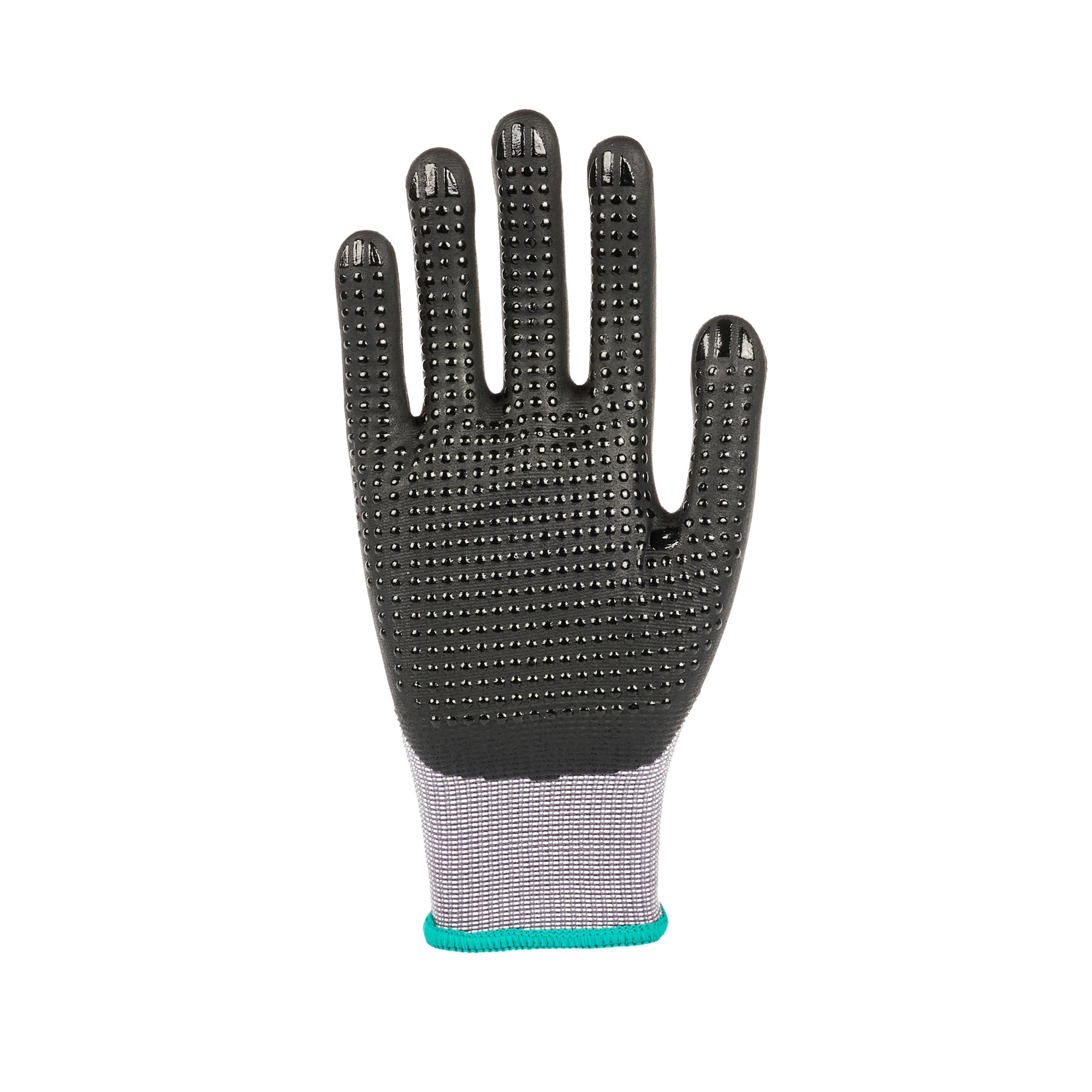 Life Protector Gray Nylon / Spandex Medium Work Gloves - with Ultra-Thin Foam Nitrile Palm Coating and Dots - Pair - 10 count box