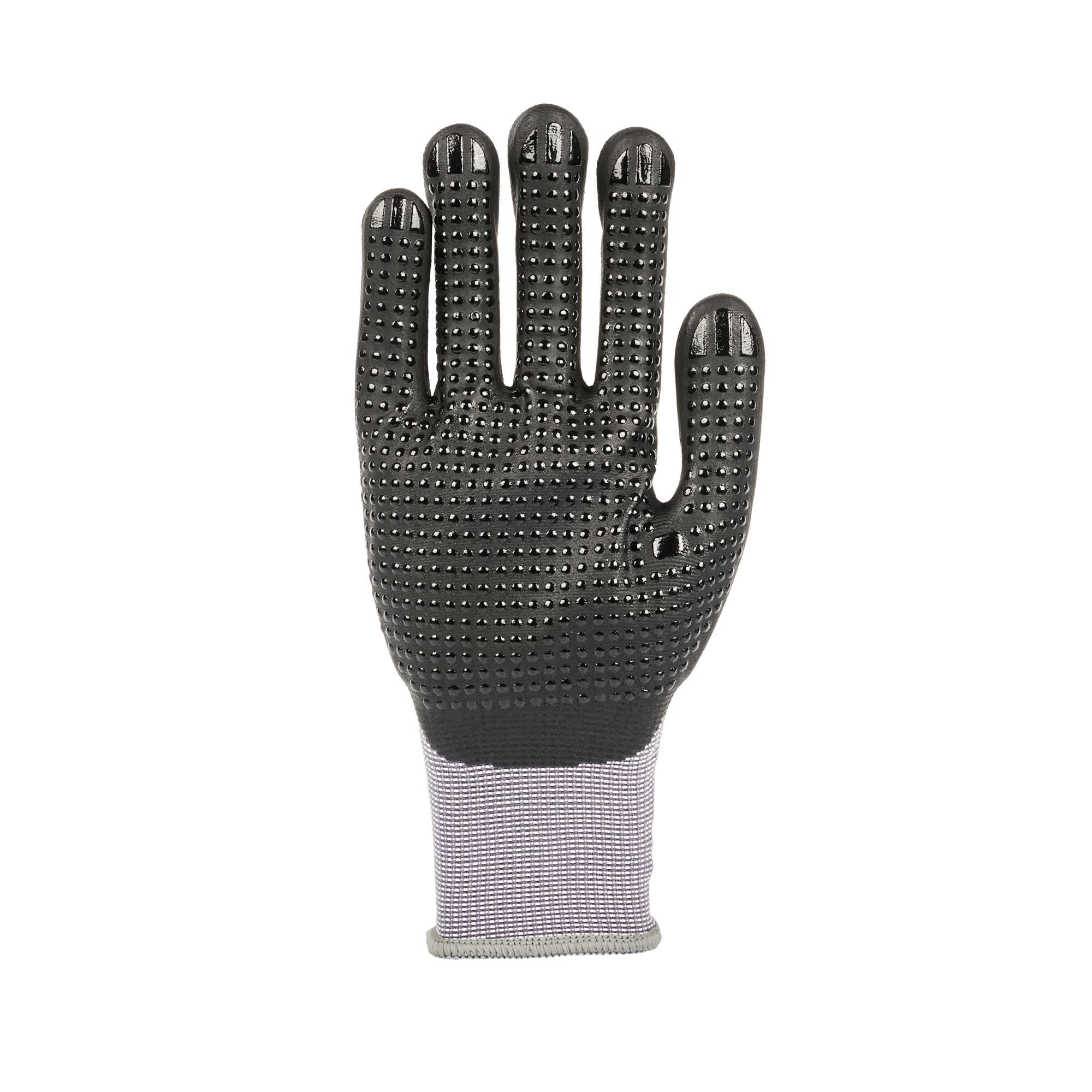 Life Protector Gray Nylon / Spandex Extra Large Work Gloves - with Ultra-Thin Foam Nitrile Palm Coating and Dots - Pair - 1 count box