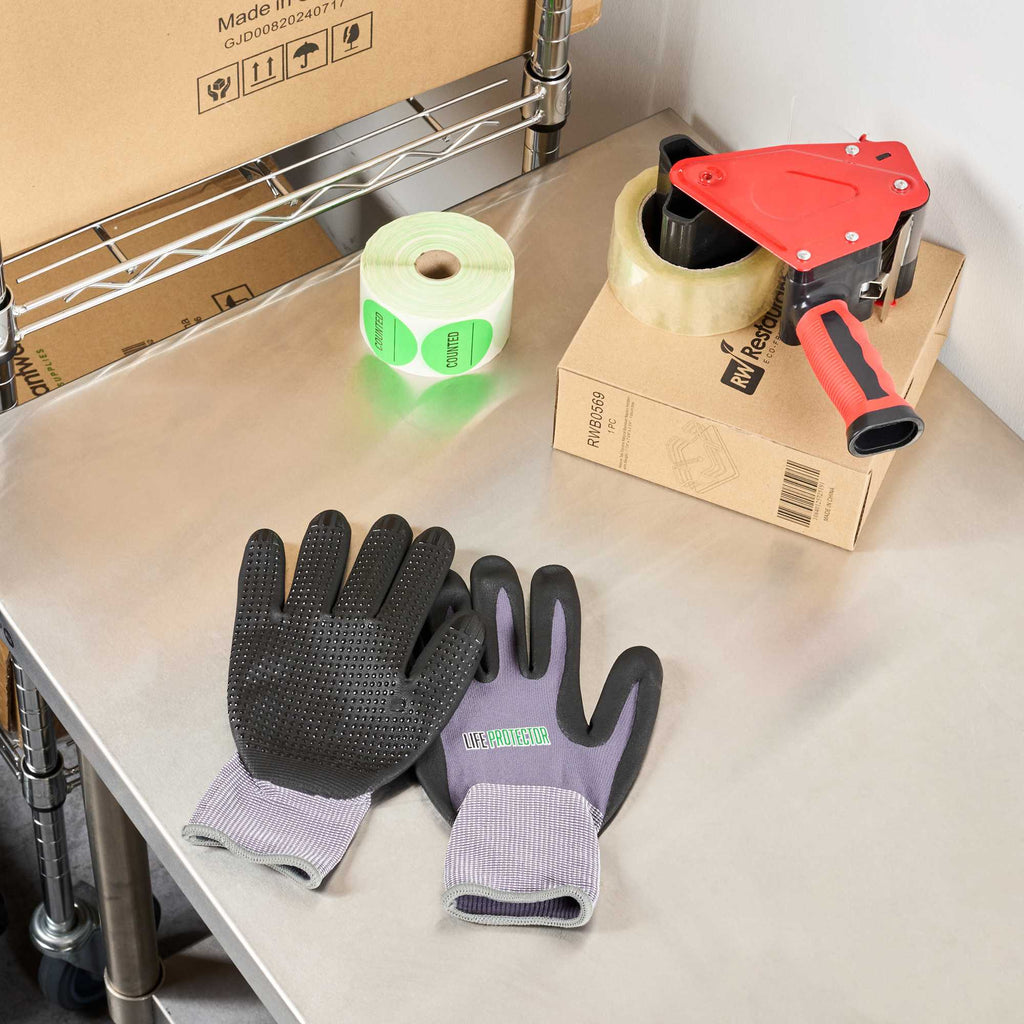 Life Protector Gray Nylon / Spandex Extra Large Work Gloves - with Ultra-Thin Foam Nitrile Palm Coating and Dots - Pair - 1 count box