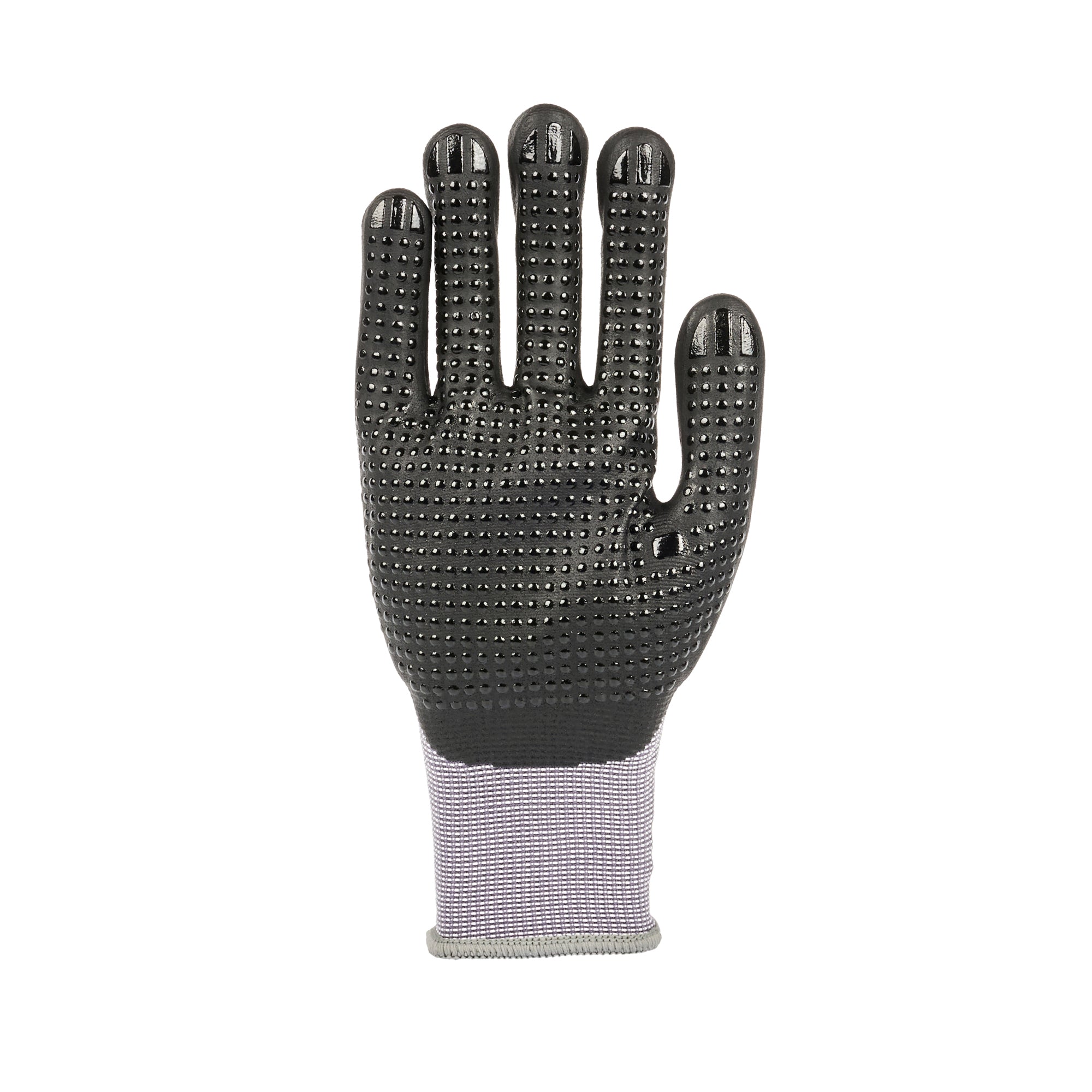 Life Protector Gray Nylon / Spandex Extra Large Work Gloves - with Ultra-Thin Foam Nitrile Palm Coating and Dots - Pair - 10 count box