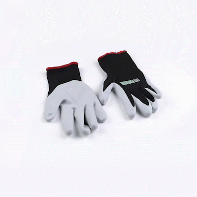 Life Protector Black Nylon Small Work Gloves - with Foam Nitrile Palm Coating - Pair - 1 count box