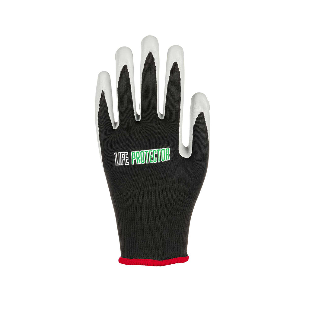 Life Protector Black Nylon Small Work Gloves - with Foam Nitrile Palm Coating - Pair - 1 count box