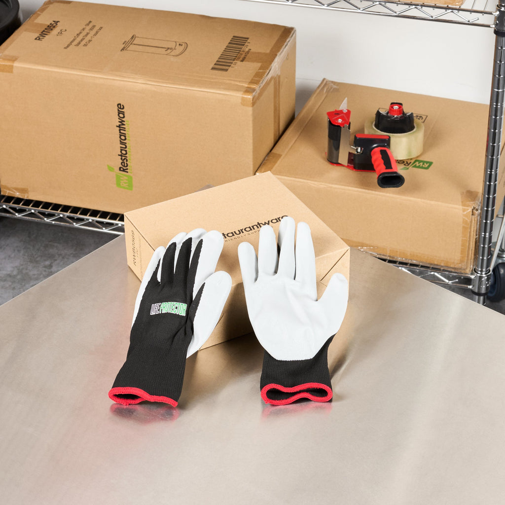 Life Protector Black Nylon Small Work Gloves - with Foam Nitrile Palm Coating - Pair - 10 count box