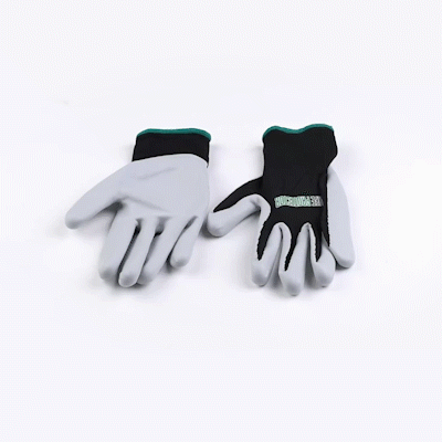 Life Protector Black Nylon Medium Work Gloves - with Foam Nitrile Palm Coating - Pair - 1 count box